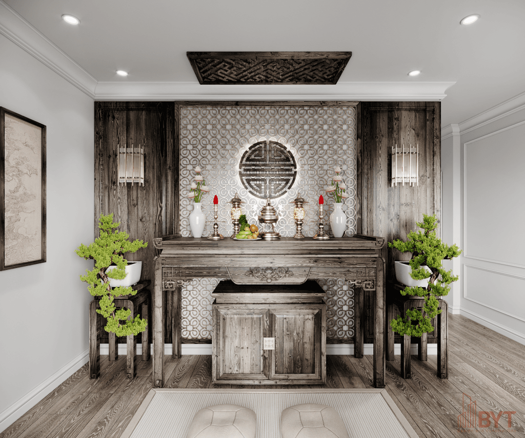 THIẾT KẾ & THI CÔNG NỘI THẤT NHÀ LIỀN KỀ KĐT HIM LAM - HÀ ĐÔNG - Phòng thờ