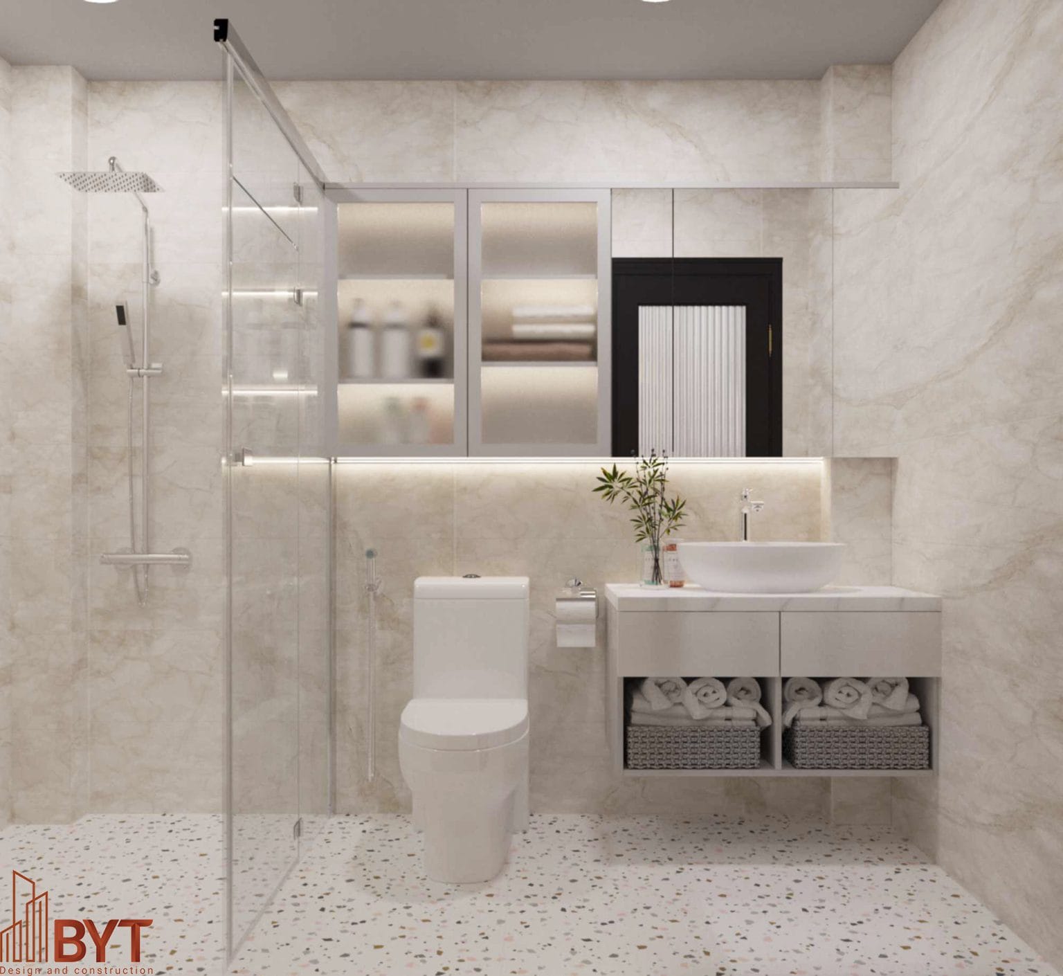 THIẾT KẾ VÀ THI CÔNG NỘI THẤT NHÀ LIỀN KỀ T1 KĐT VSIP BẮC NINH - Phòng tắm