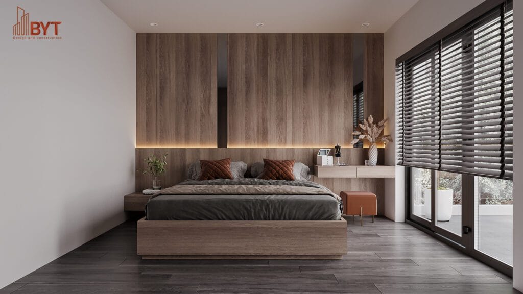 THIẾT KẾ NỘI THẤT NHÀ LIỀN KỀ KĐT XUÂN PHƯƠNG - Phòng ngủ 2