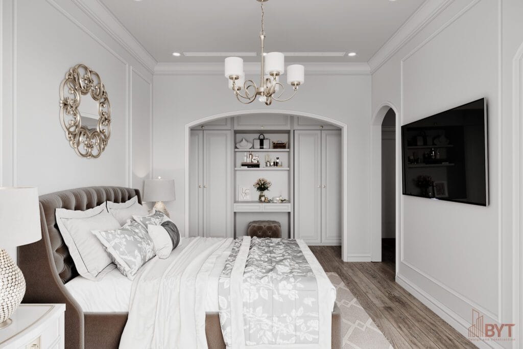NỘI THẤT PHÒNG NGỦ TÂN CỔ ĐIỂN - DỰ ÁN HIM LAM HÀ ĐÔNG - Phòng ngủ lớn 1