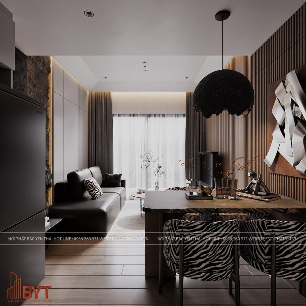 THIẾT KẾ NỘI THẤT CĂN HỘ 2 PHÒNG NGỦ TẠI CHUNG CƯ VINSMART CITY - MẪU 2 - Tổng quan 2