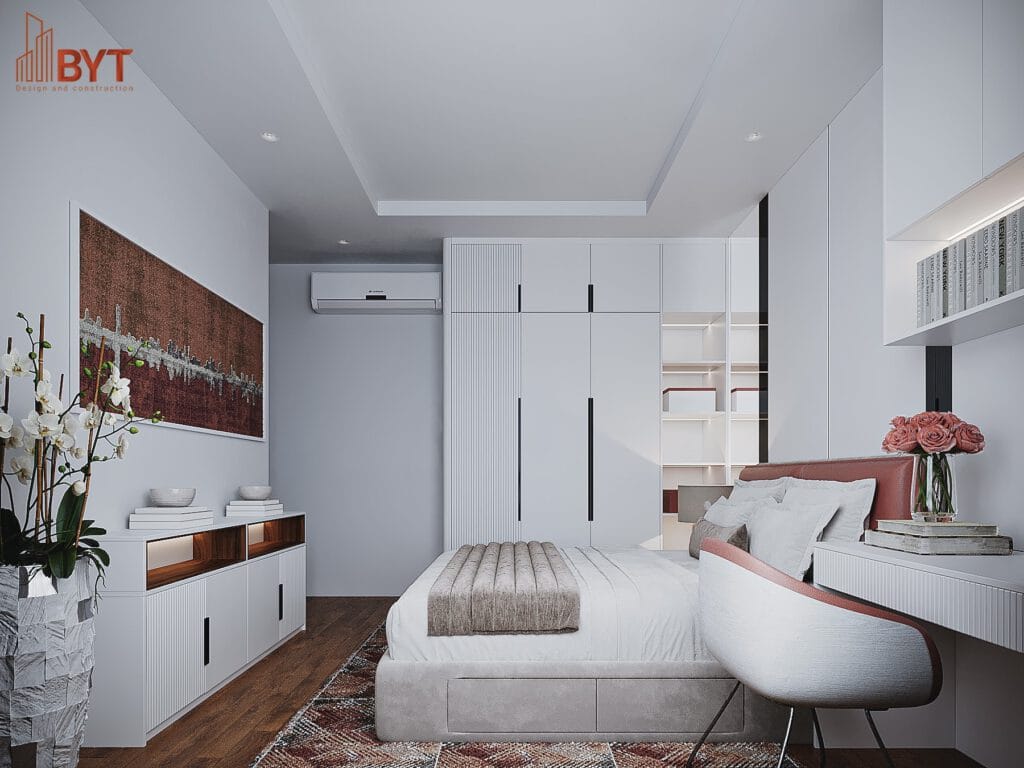 Thiết kế phòng ngủ đơn giản nhà liền kề 