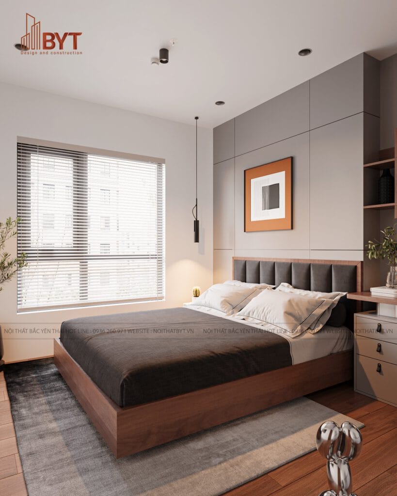 DỰ ÁN THIẾT KẾ VÀ THI CÔNG NỘI THẤT ĐỘC ĐÁO CHO CĂN HỘ CHUNG CƯ CT3 NGHĨA ĐÔ - phòng ngủ phụ