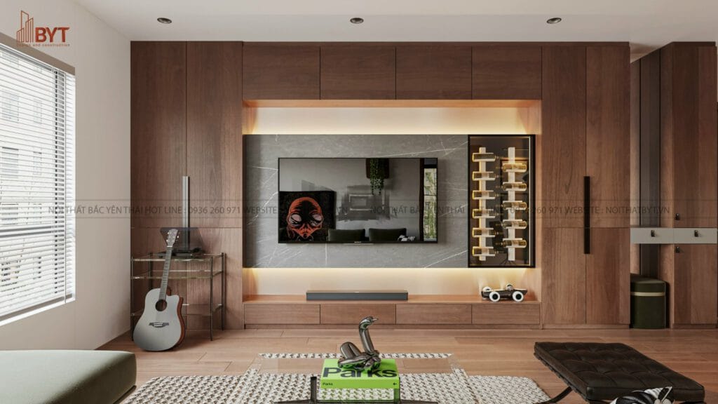 DỰ ÁN THIẾT KẾ VÀ THI CÔNG NỘI THẤT ĐỘC ĐÁO CHO CĂN HỘ CHUNG CƯ CT3 NGHĨA ĐÔ - phòng khách