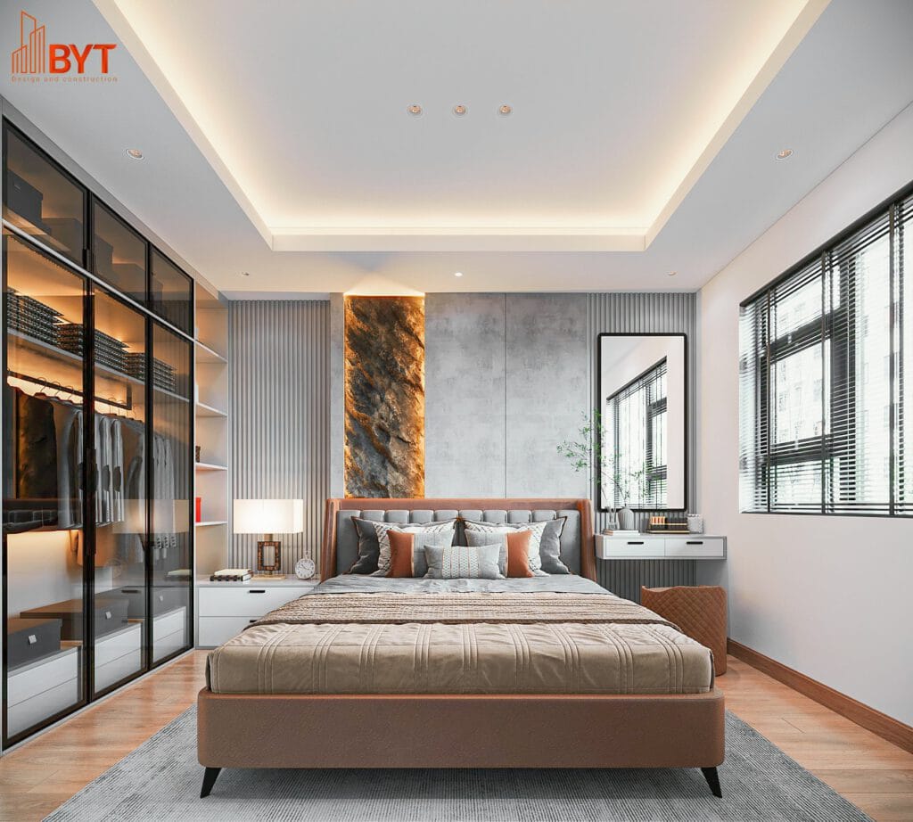 DỰ ÁN THIẾT KẾ NỘI THẤT CĂN HỘ NHỎ TẠI CHUNG CƯ CT3 NGHĨA ĐÔ - Phòng ngủ