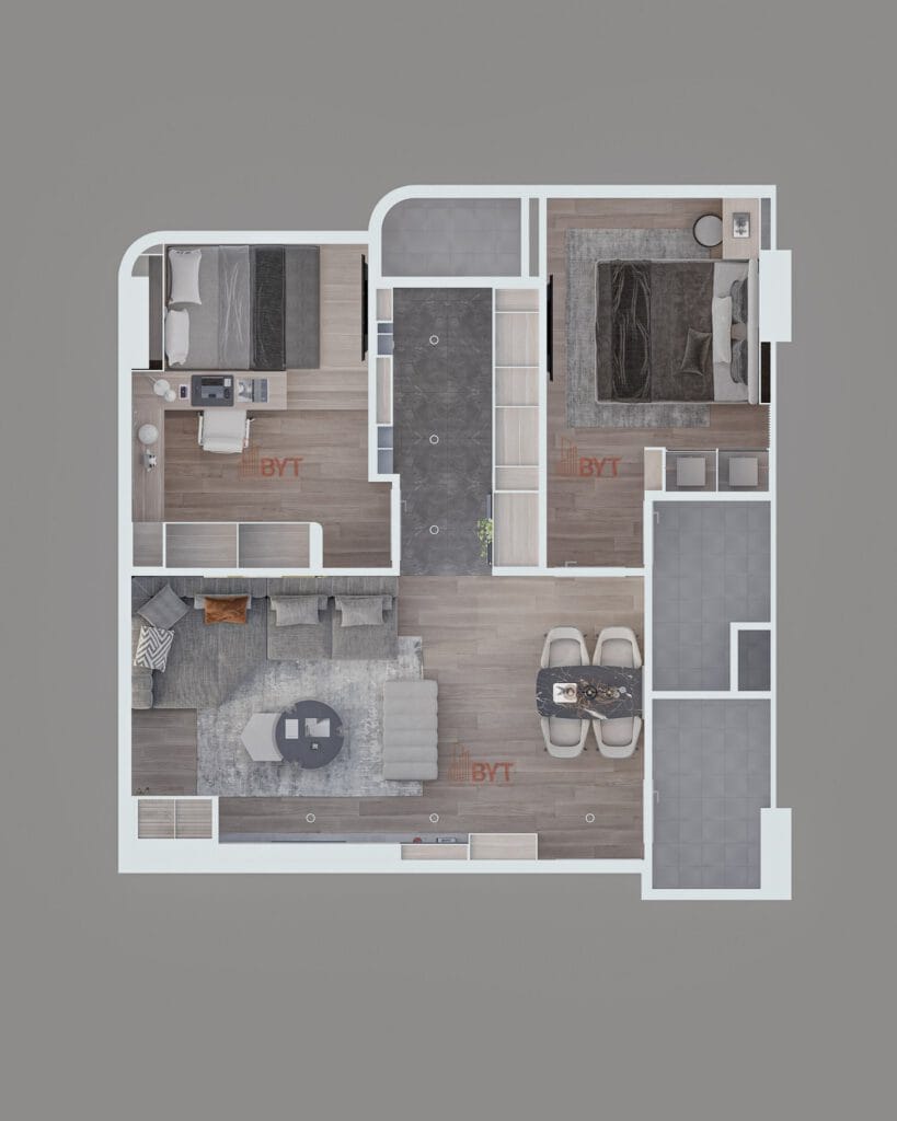50+ MẪU THIẾT KẾ NỘI THẤT CĂN HỘ ĐẸP VÀ KHOA HỌC - Nội thất căn hộ 80m2