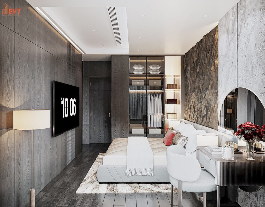 THIẾT KẾ THI CÔNG NỘI THẤT CĂN HỘ 3 PHÒNG NGỦ VINSHOMES - phòng ngủ