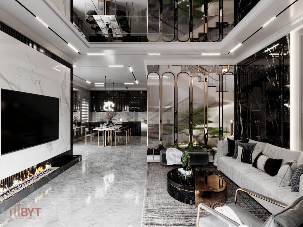 Thiết kế căn hộ Biệt thự Xuân phương - phòng khách