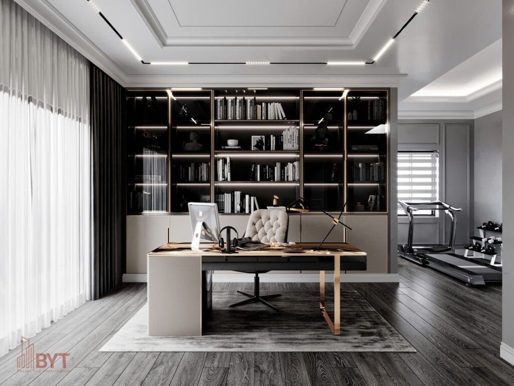 Thiết kế nội thất căn hộ Biệt thự Xuân phương - phòng làm việc