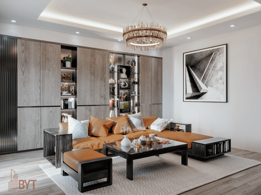Thiết kế phòng khách chung cư 70m2 hiện đại