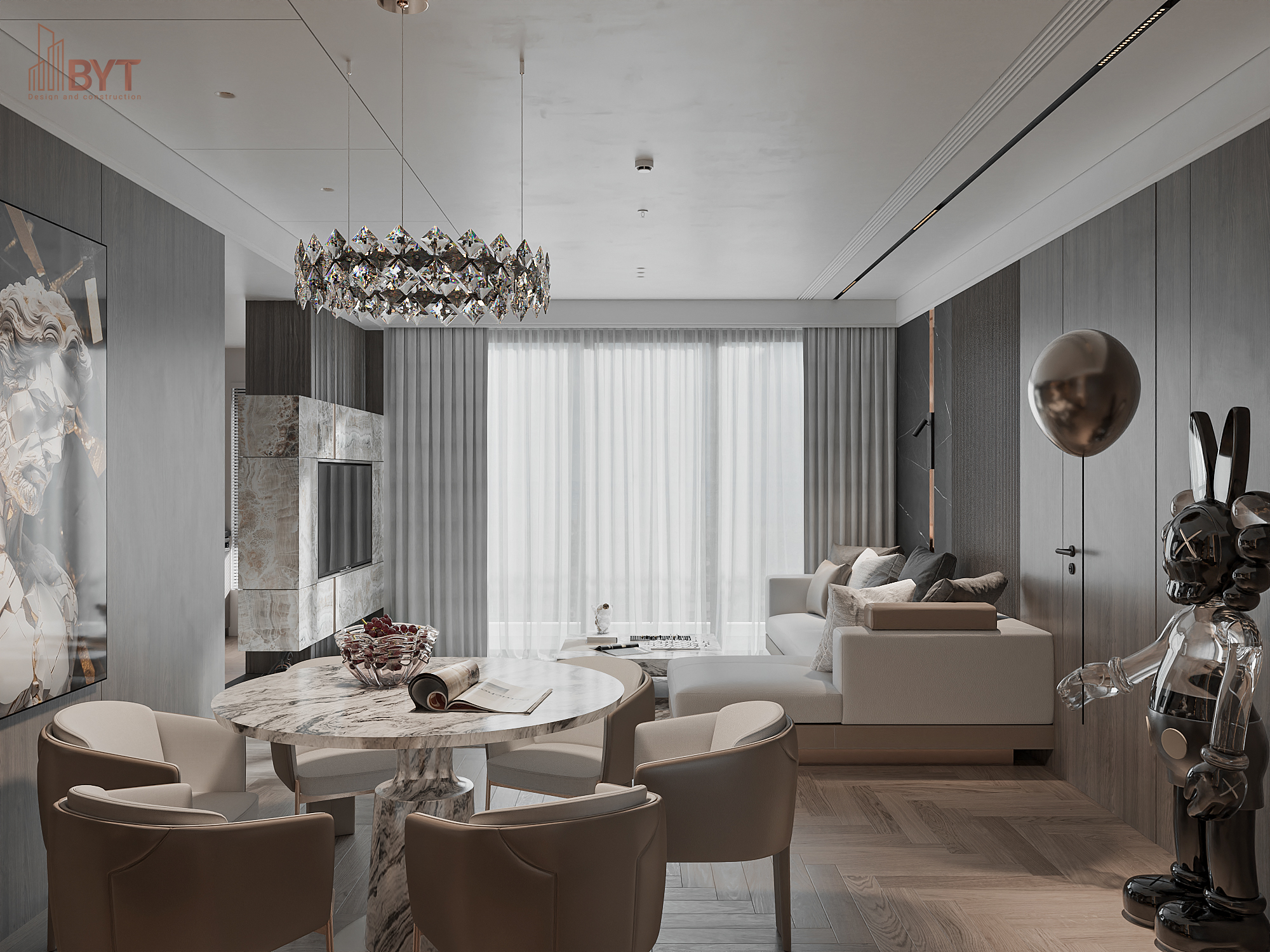 Thiết kế phòng khách 15m2 cho chung cư