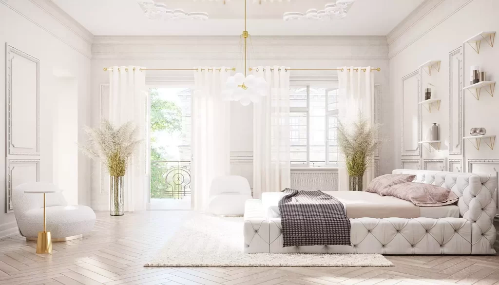 Mẫu nội thất phòng ngủ tân cổ điển cho người độc thân