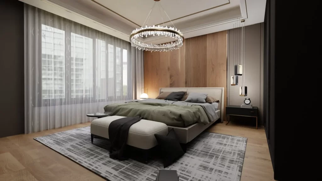Mẫu nội thất phòng ngủ tân cổ điển cho vợ chồng trẻ