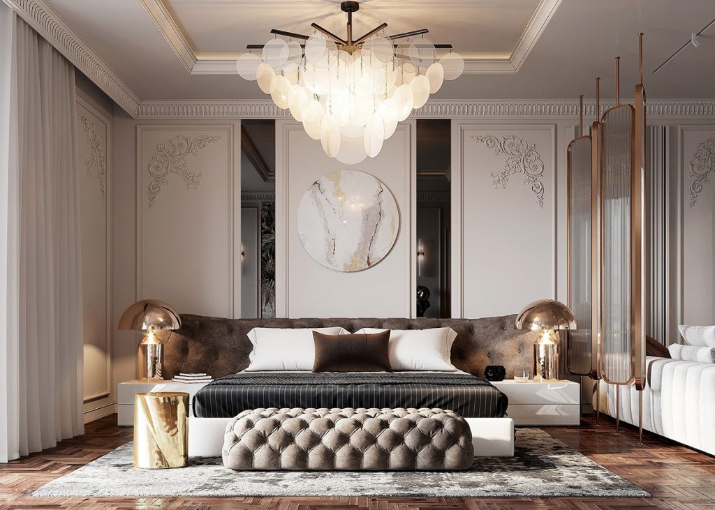 Mẫu nội thất phòng ngủ tân cổ điển luxury