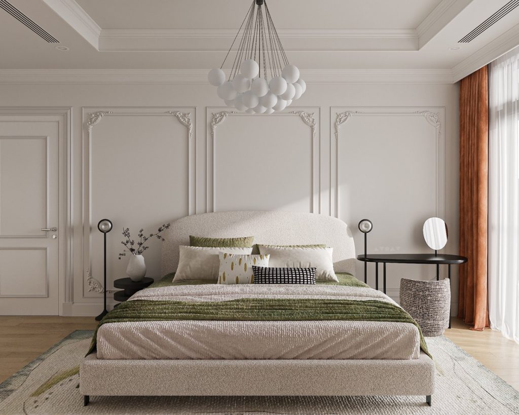 Thiết kế phòng ngủ tân cổ điển 25m²
