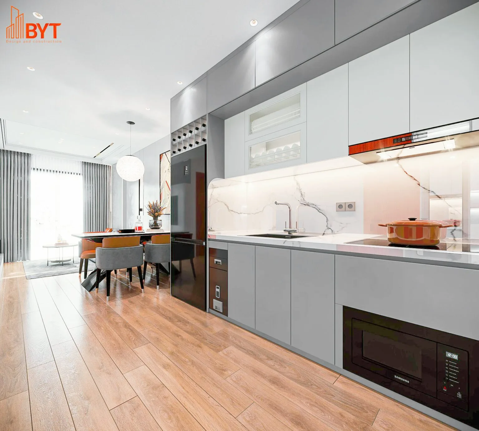 Những lưu ý khi thiết kế phòng bếp 12m2