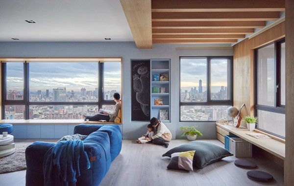 Mẫu thiết kế nội thất căn hộ 65m2 cho gia đình có trẻ nhỏ