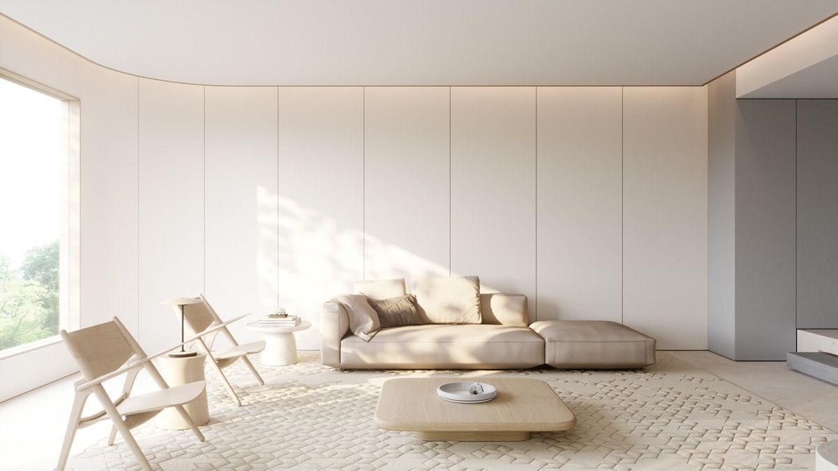 Thiết kế phòng khách 30m2 phong cách Đơn Giản - Mẫu 3
