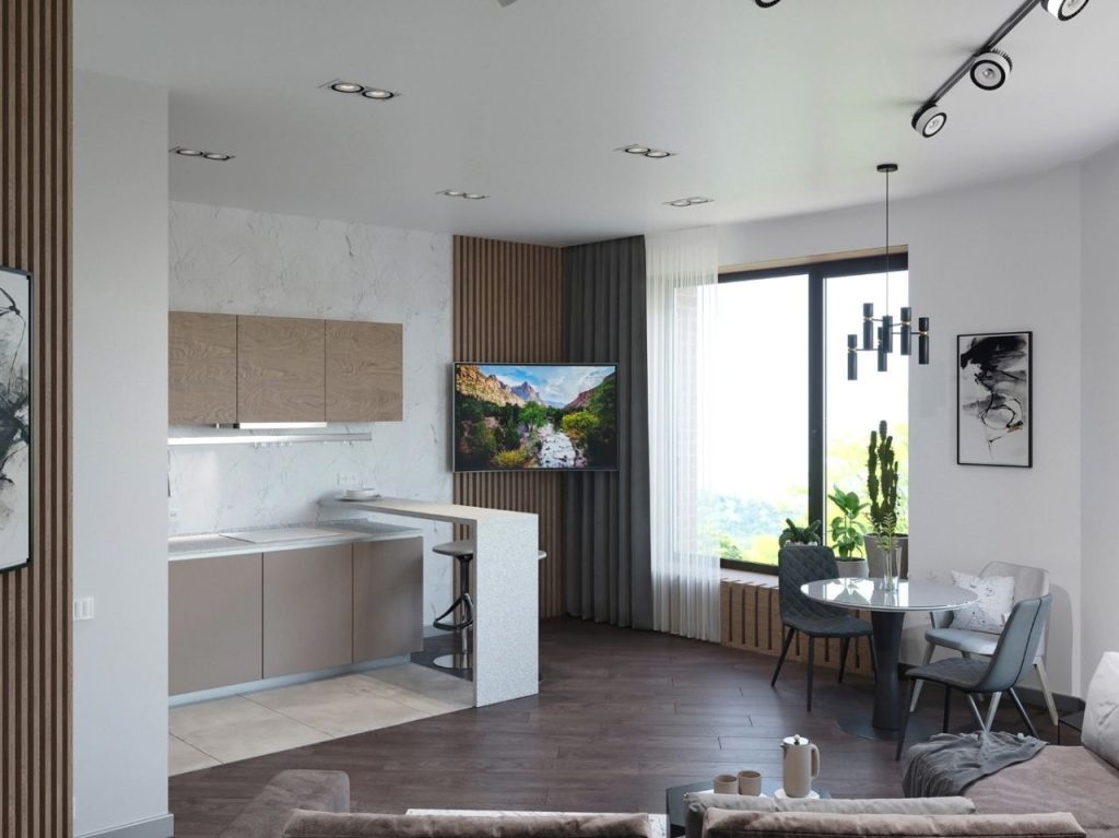 Mẫu thiết kế nội thất căn hộ 65m2 cho người độc thân