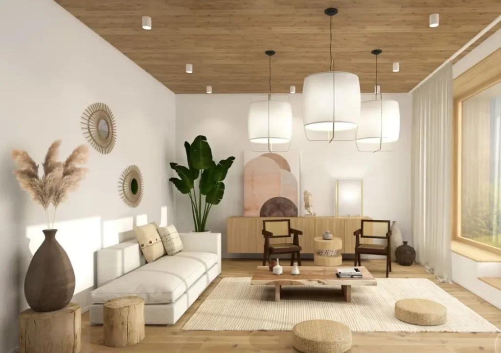 Nội thất căn hộ 54m2 phong cách Nhật Bản với gỗ và vách trượt