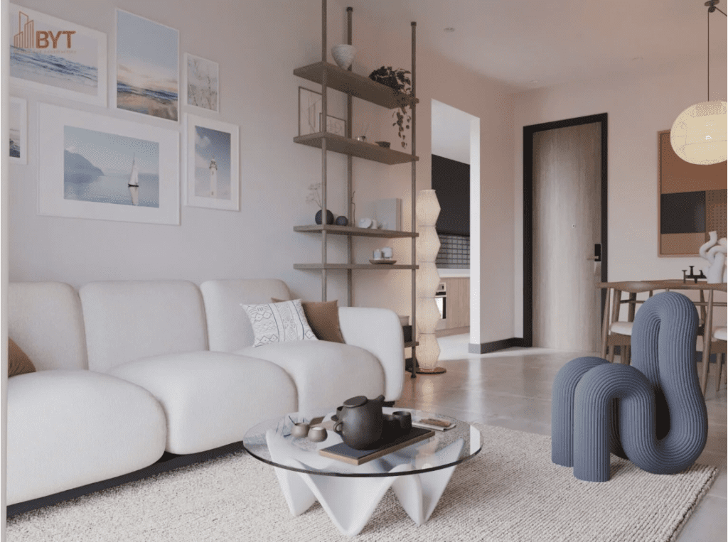 Nội thất trang trí phòng khách chung cư 45m2 tiện nghi và tối ưu không gian