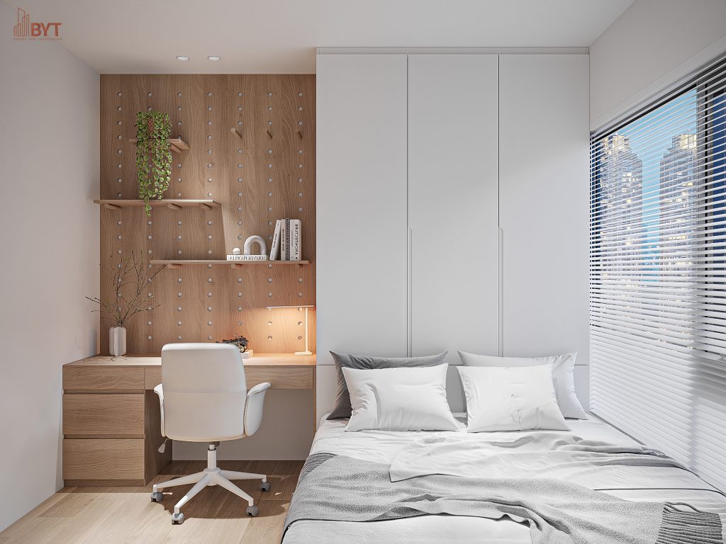 Thiết kế nội thất căn hộ 54m2 1 phòng ngủ kết hợp không gian đa năng