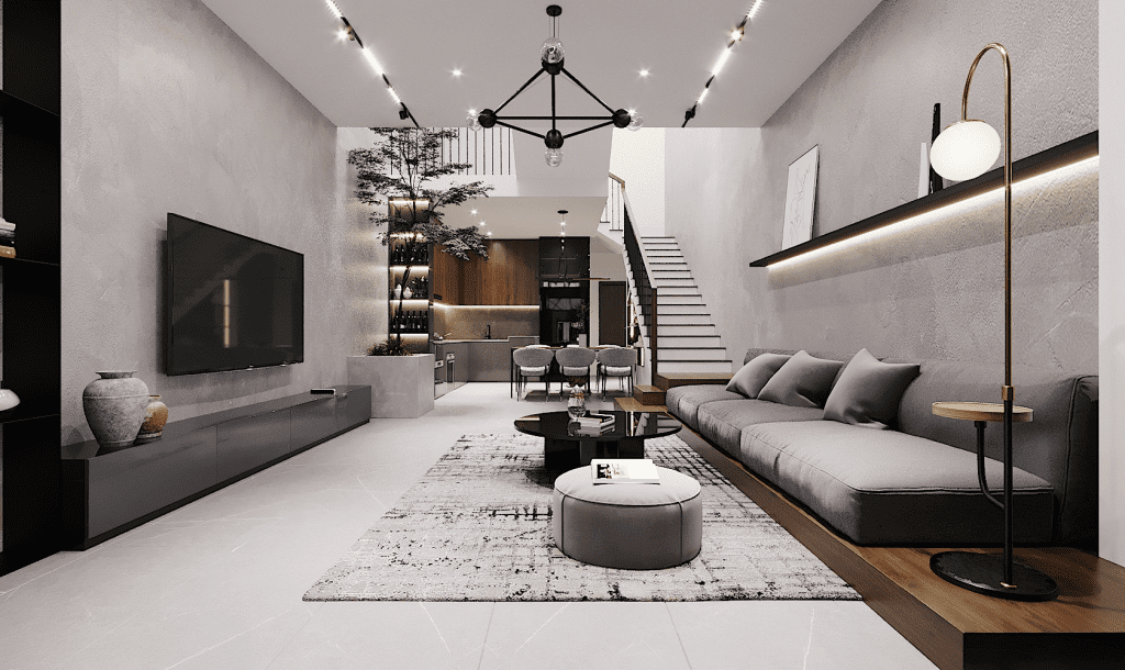 Thiết kế nội thất căn hộ 66m2 phong cách tối giản