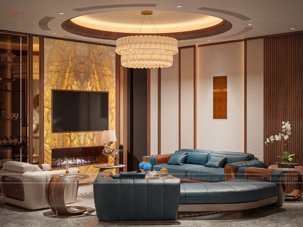 Thiết kế nội thất phòng khách căn hộ 65m2
