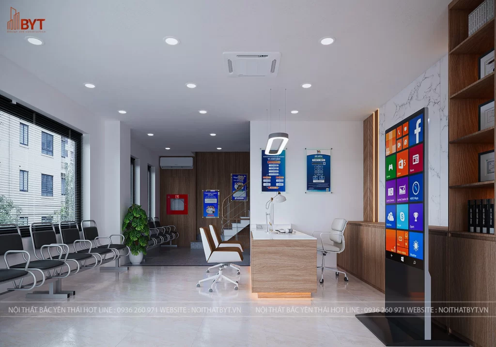 Chi tiết mẫu thiết kế khu vực quầy lễ tân tiếp đón