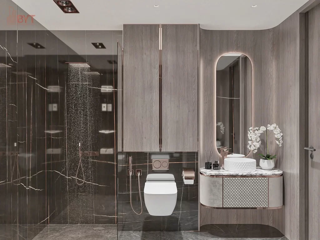 Dự án thiết kế nội thất căn hộ Sapphire Vinhomes Ocean Park phòng vệ sinh