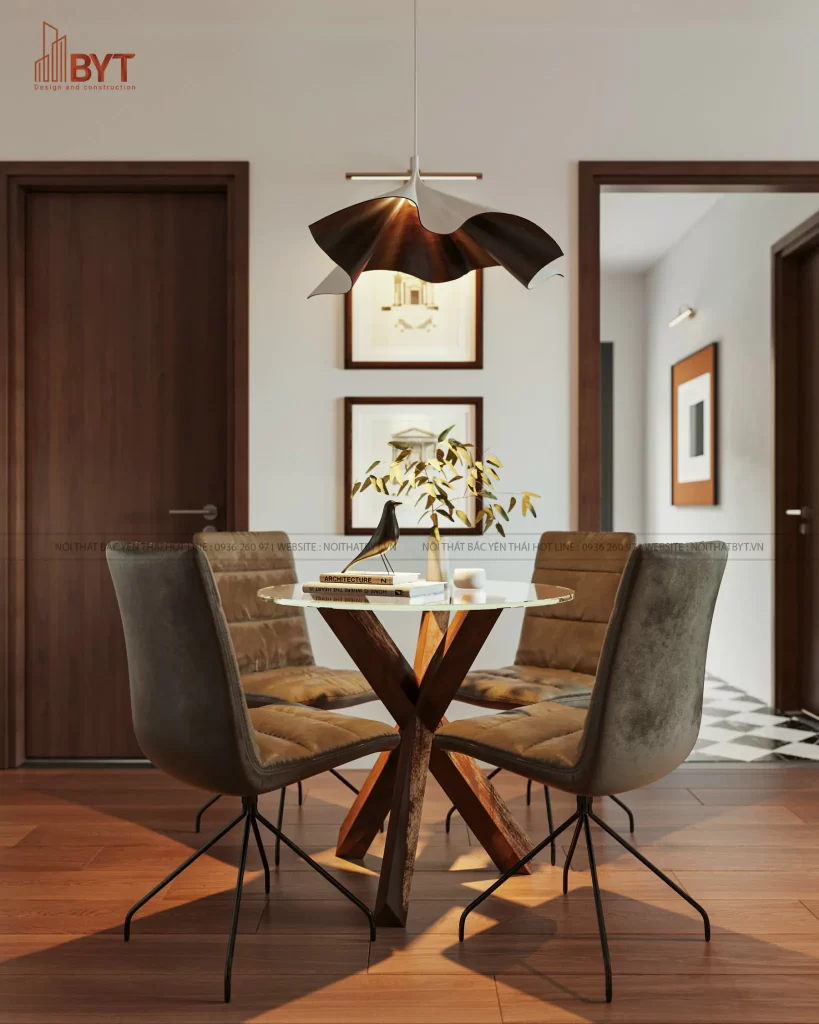 Dự án thiết kế nội thất căn hộ chung cư Nghĩa Đô phòng ăn và bếp