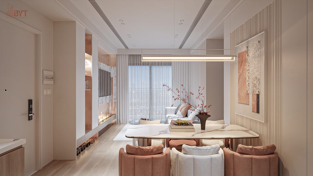 Mẫu thiết kế nội thất căn hộ 40m2 phong cách tối giản