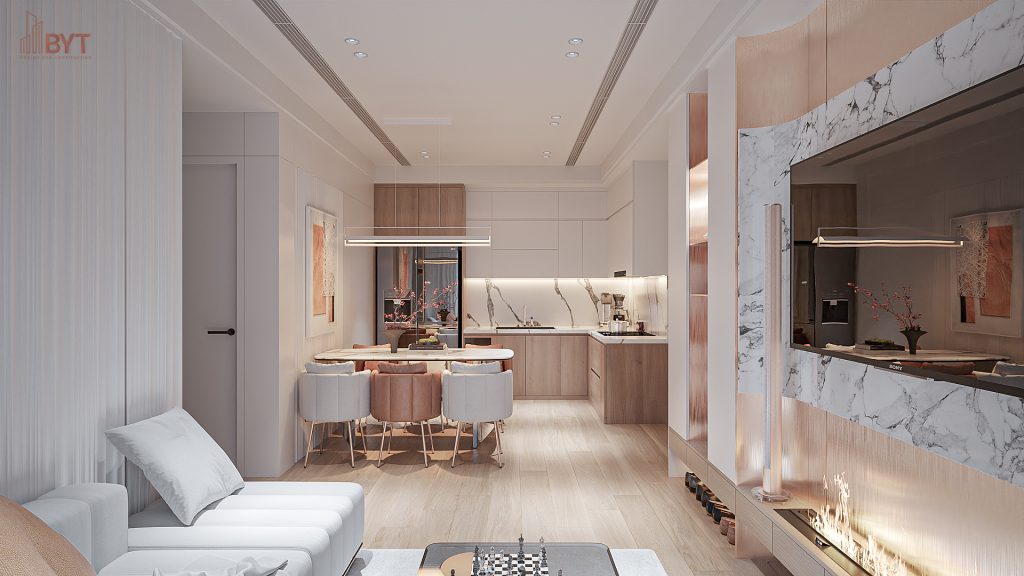 Mẫu thiết kế nội thất căn hộ 40m2 phong cách hiện đại