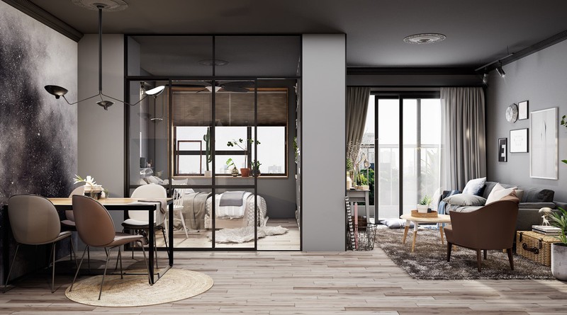 Mẫu Nội Thất Phòng Khách Hiện Đại Theo Diện Tích - 40-60m²