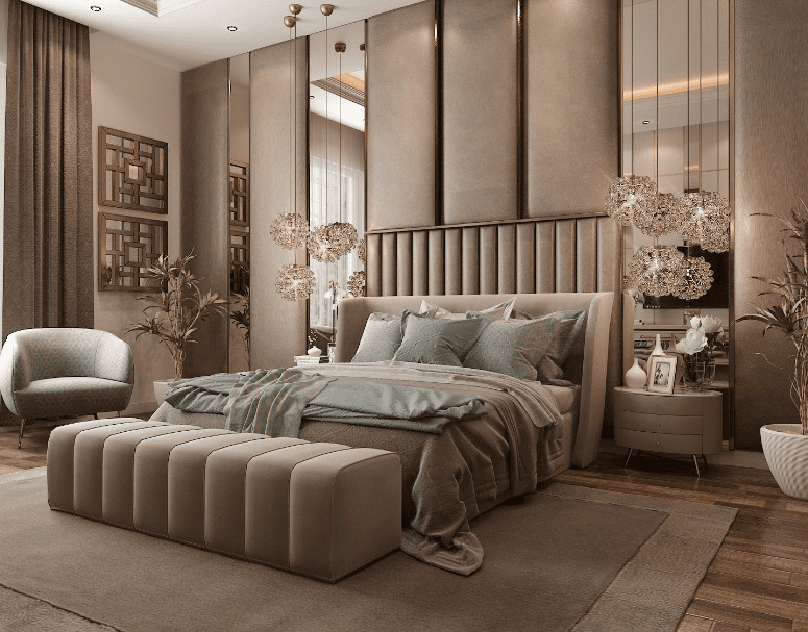 Mẫu nội thất phòng ngủ sang trọng tân cổ điển
