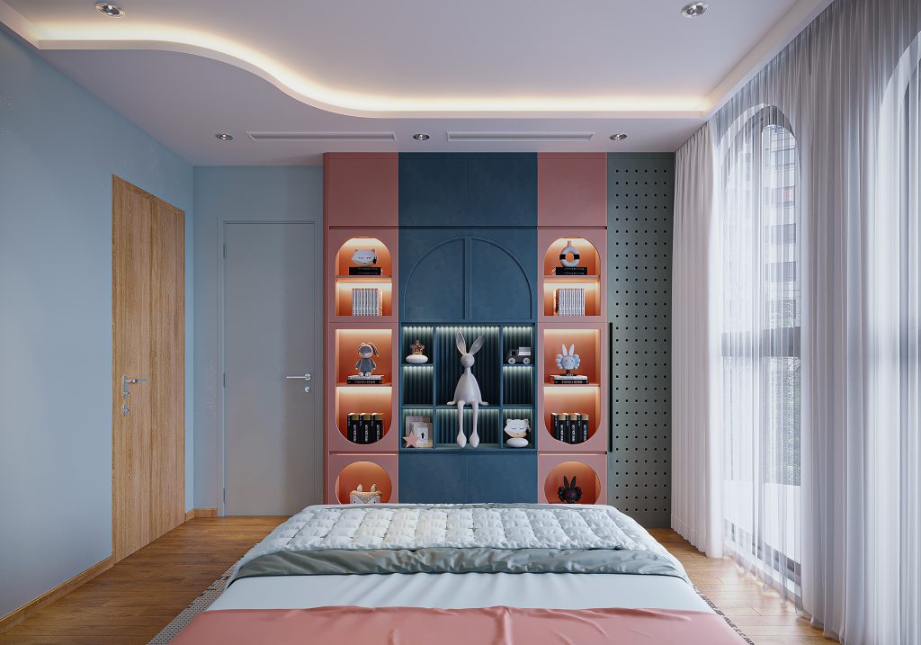 Mẫu thiết kế chung cư 58m2 gia đình nhỏ có trẻ em