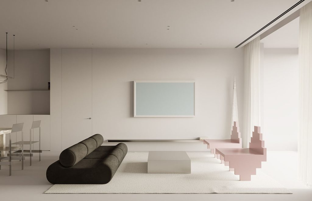 Mẫu thiết kế chung cư 60m2 tối giản với nội thất đa năng