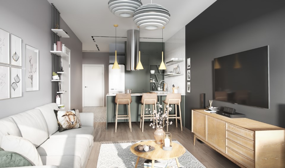 Mẫu thiết kế nội thất căn hộ 40m2 cho người độc thân
