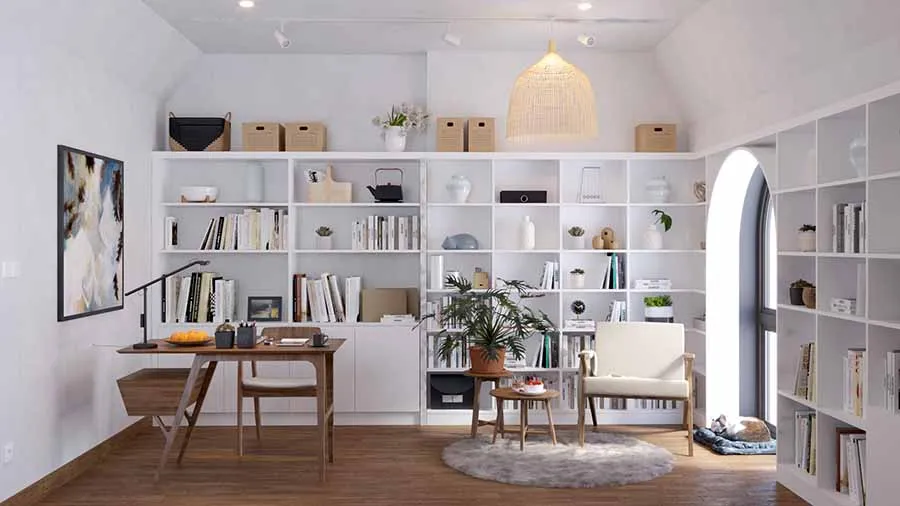 Mẫu thiết kế nội thất căn hộ 40m2 kết hợp làm việc tại nhà