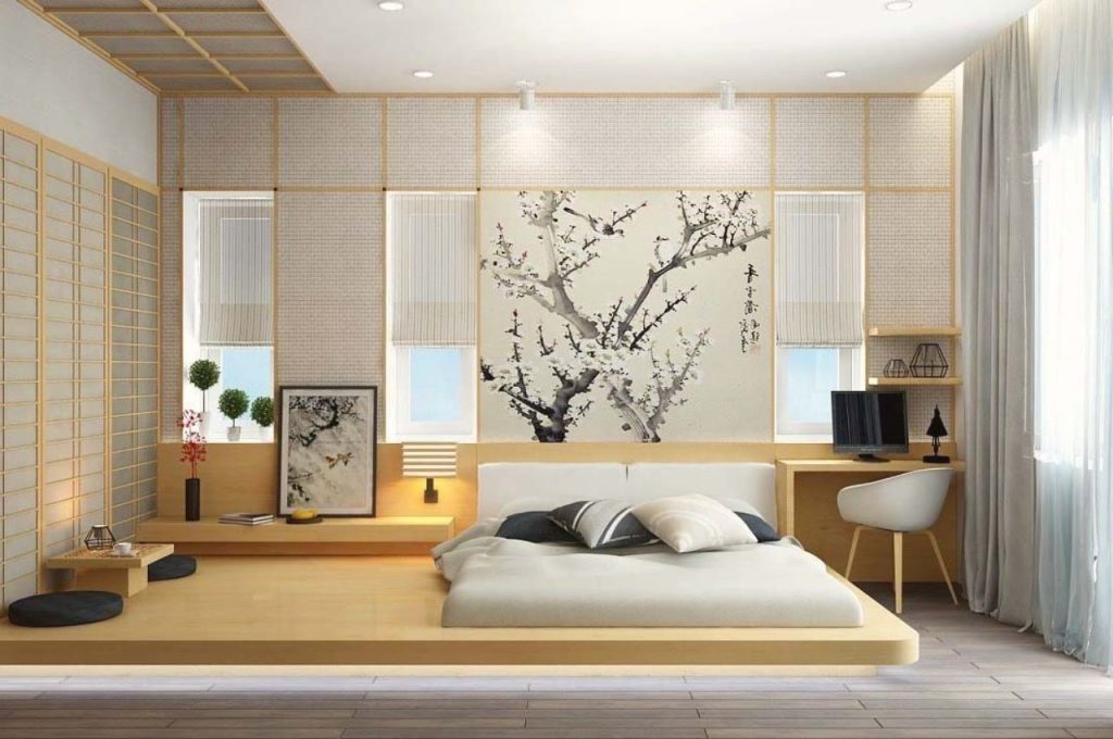 Mẫu thiết kế nội thất căn hộ 40m2 phong cách Nhật Bản