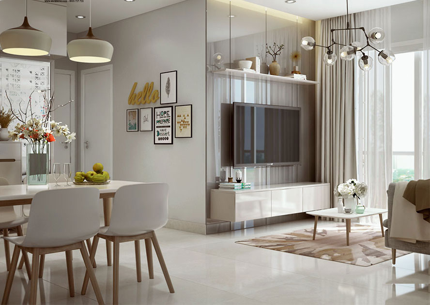 Mẫu thiết kế nội thất chung cư 67m2 phong cách Đương đại