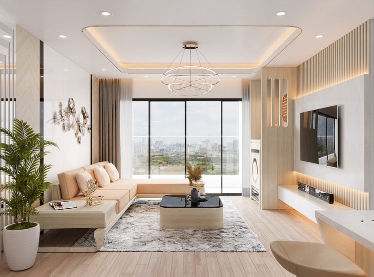 Mẫu thiết kế nội thất chung cư 67m2 phong cách Hiện đại