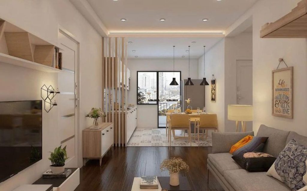Mẫu thiết kế nội thất chung cư 67m2 phong cách tối giản