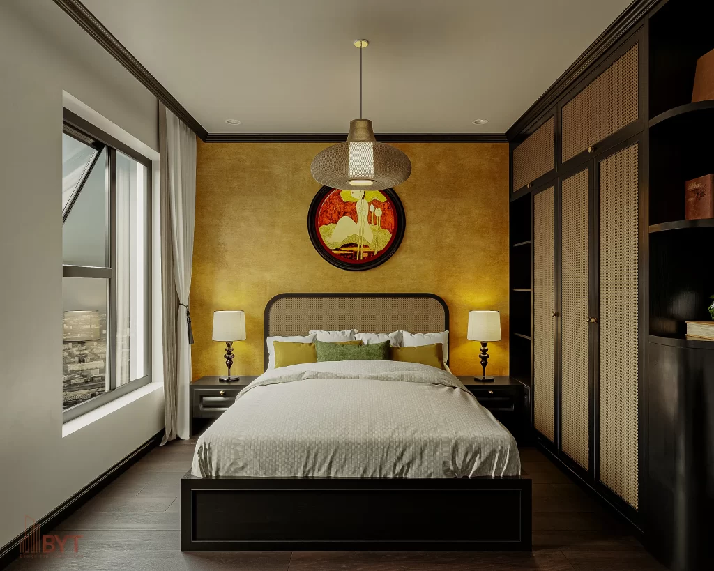 Mẫu thiết kế nội thất phòng ngủ phong cách Indochine