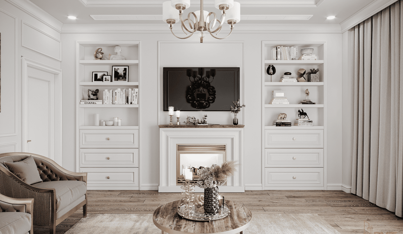 Thiết kế căn nội thất hộ 70m2 với phòng khách