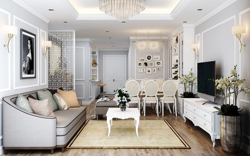 Thi công nội thất nhà phố phong cách nội thất tân cổ điển