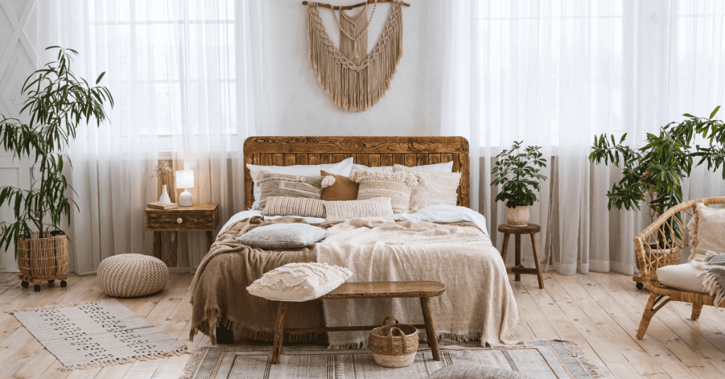 Thi công nội thất phòng ngủ phong cách Boho Chic