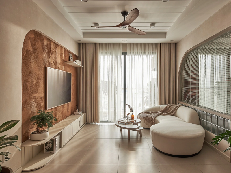 Thiết kế nội thất chung cư Hà Đông phong cách Wabi Sabi với gốm thủ công.