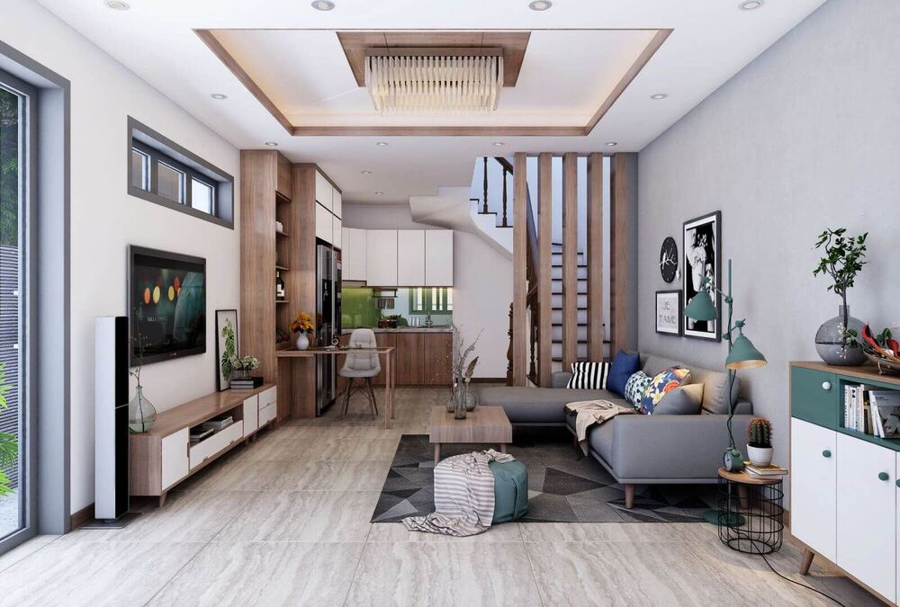 Thiết kế nội thất phòng khách nhà phố Hà Đông