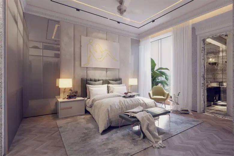 Thiết kế nội thất phòng ngủ hiện đại 20m²